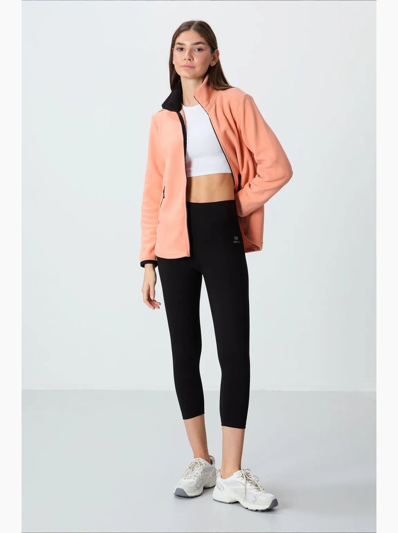 Sportlegging capri met hoge taille tommy Kaki - Kiabi
