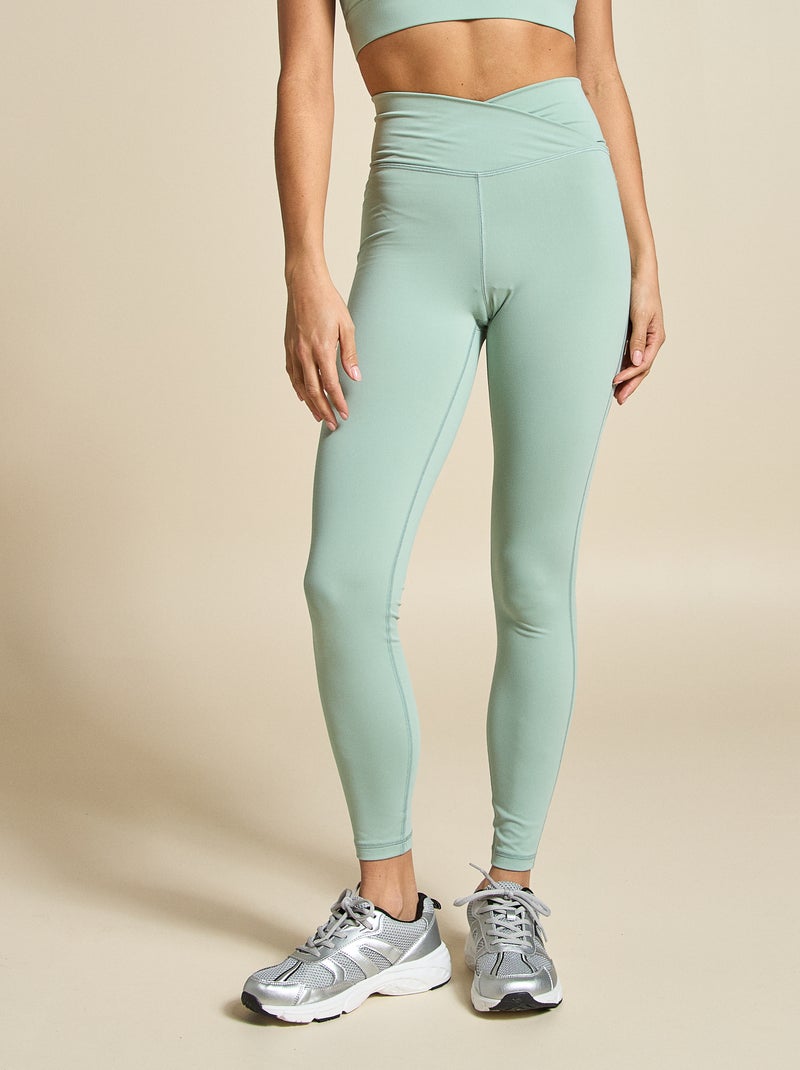 Sportlegging met gedraaide taille - (ekstract) Groen - Kiabi