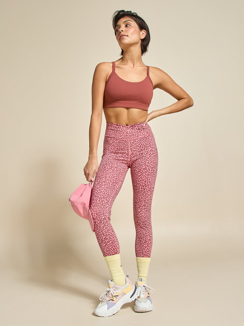 Sportlegging met luipaardprint - (ekstract) Rose - Kiabi