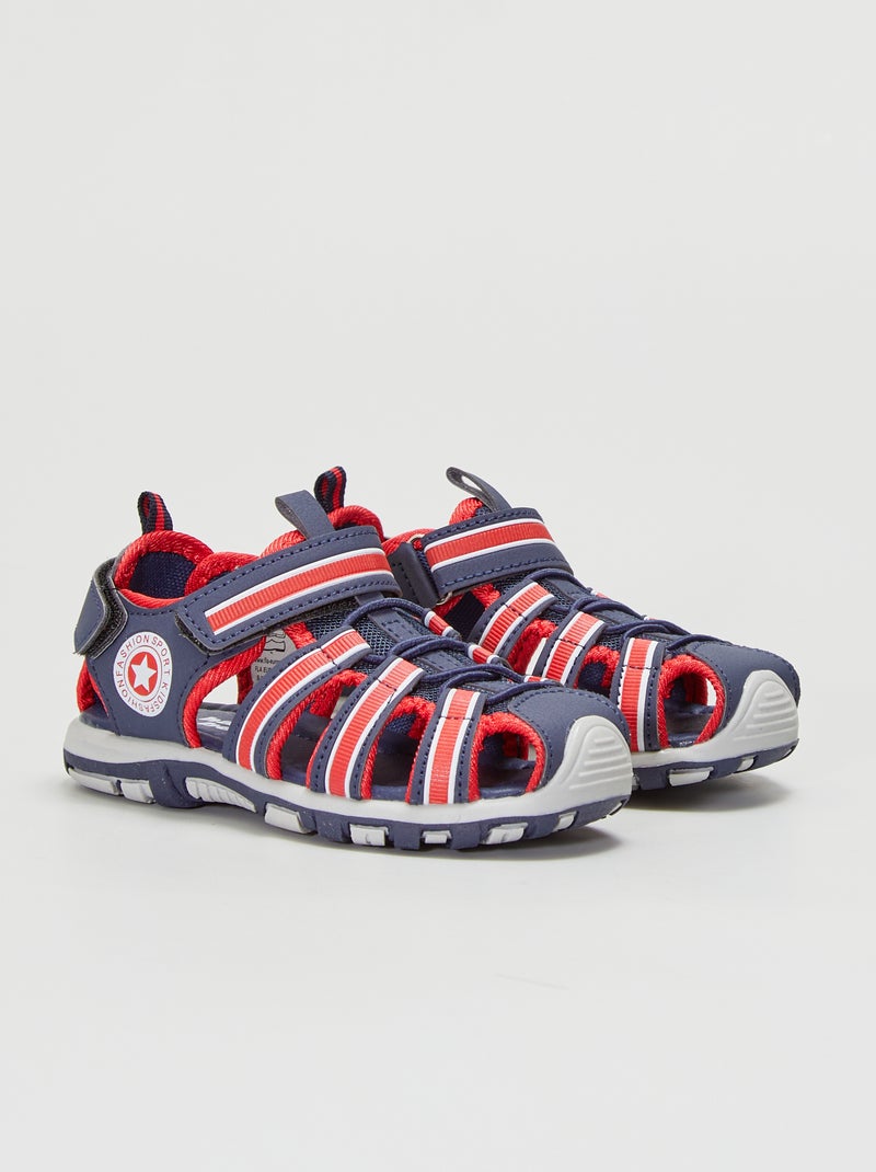 Sportsandalen met klittenbanden BLAUW - Kiabi