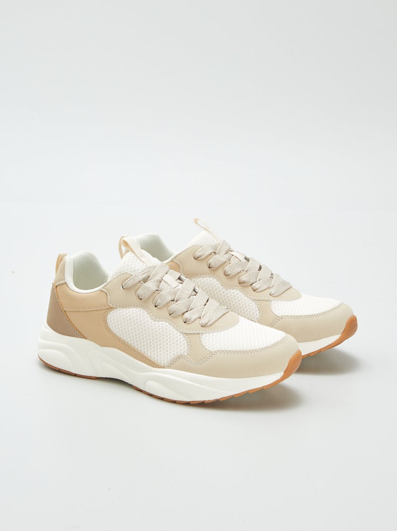 Sportschoenen met glitters BIEGE - Kiabi