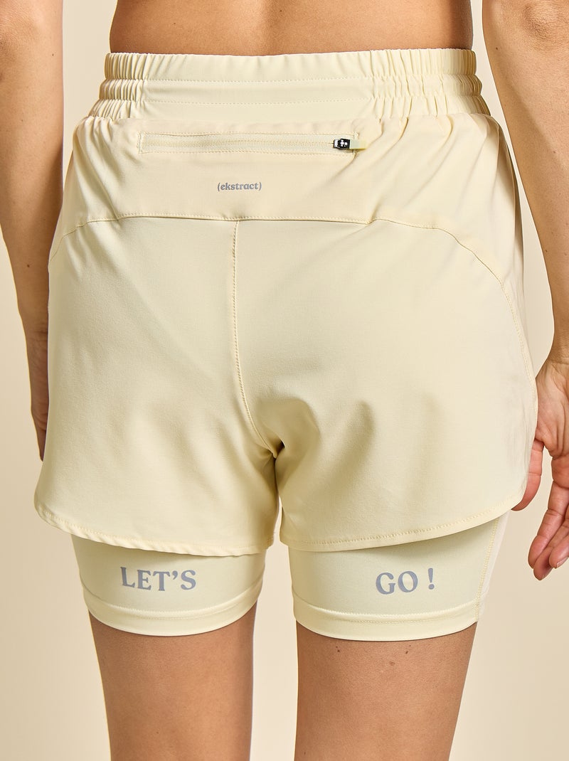 Sportshort 2-in-1 model - (ekstract) Geel - Kiabi