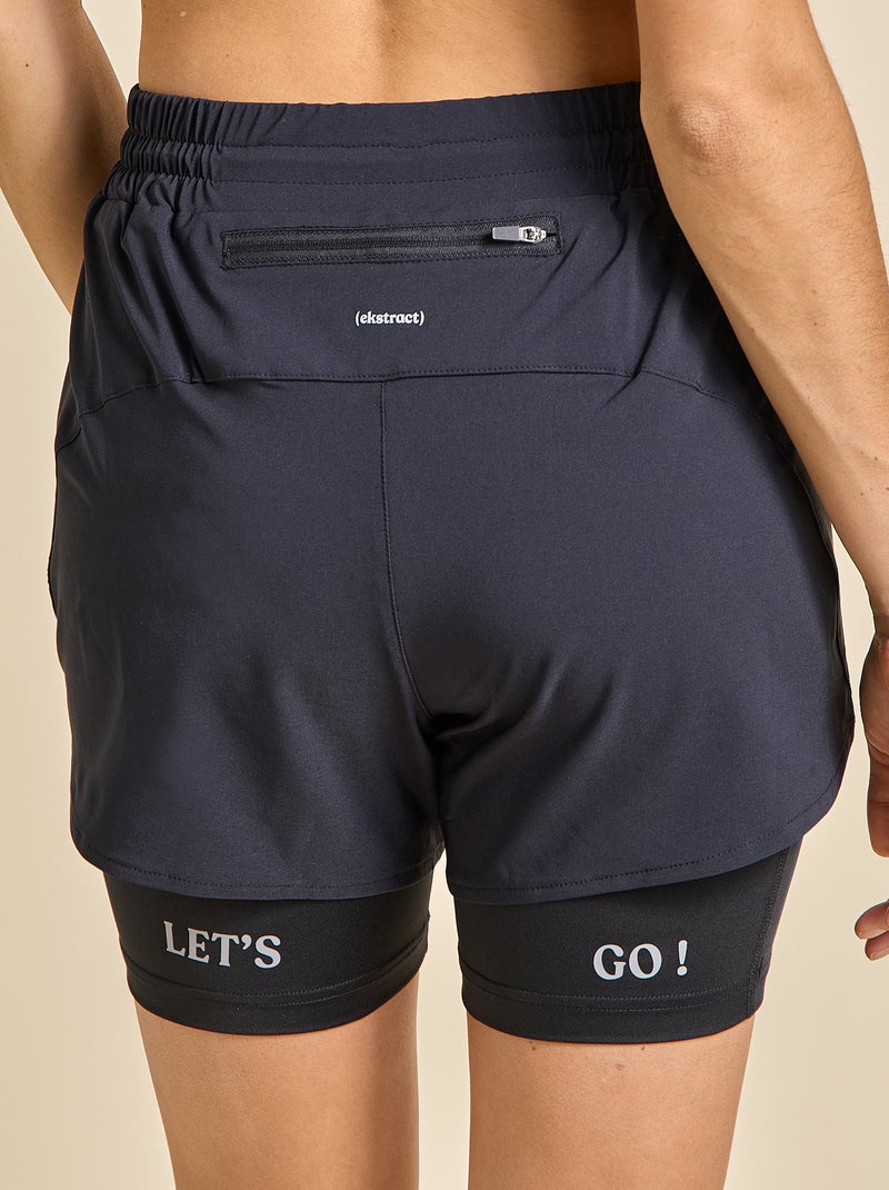 Sportshort 2-in-1 model - (ekstract) Zwart - Kiabi