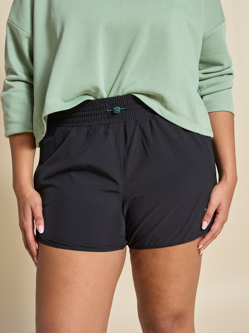 Sportshort met colourblock - (ekstract) Zwart - Kiabi