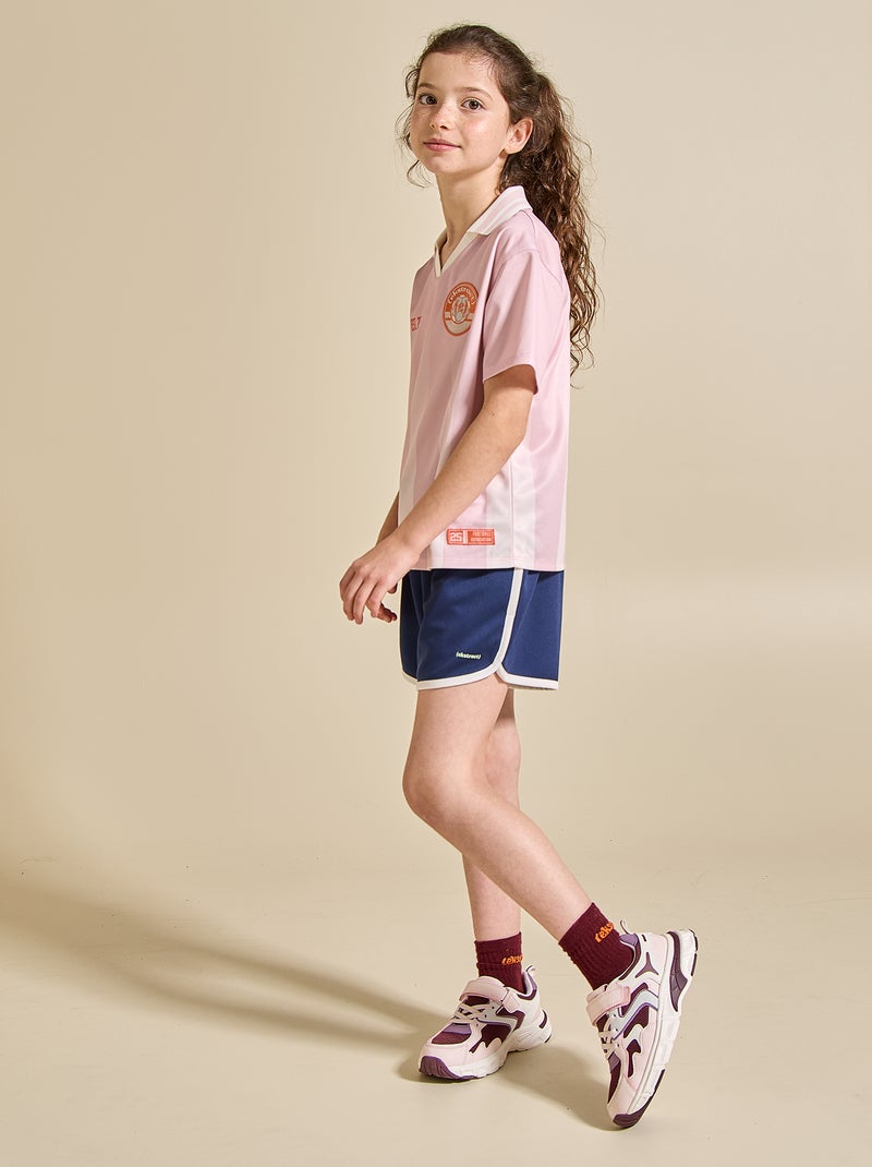 Sportshort met contrasterende banden - (ekstract) Blauw - Kiabi
