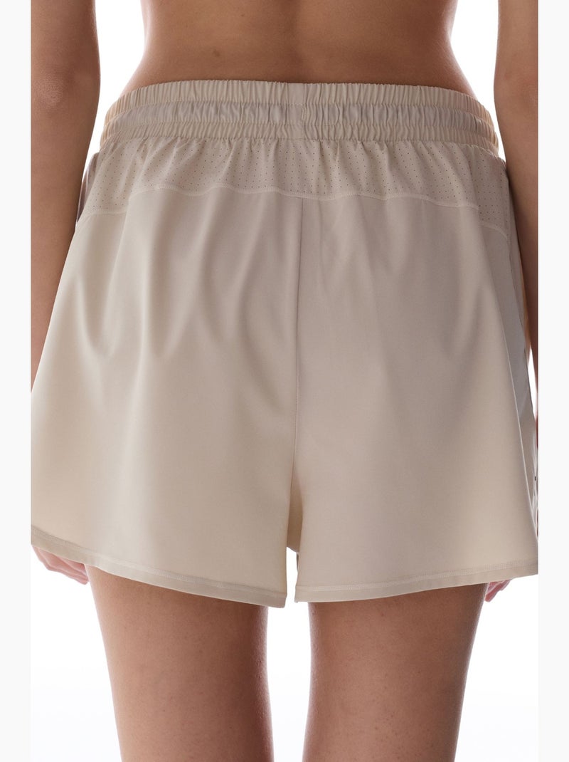 Sportshort met reflecterende details penti Klei-beige - Kiabi