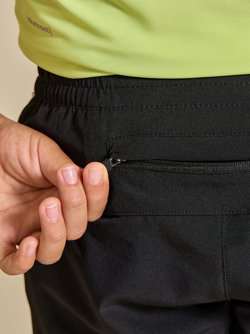 Sportshort met ritszak achterop - (ekstract) Zwart - Kiabi