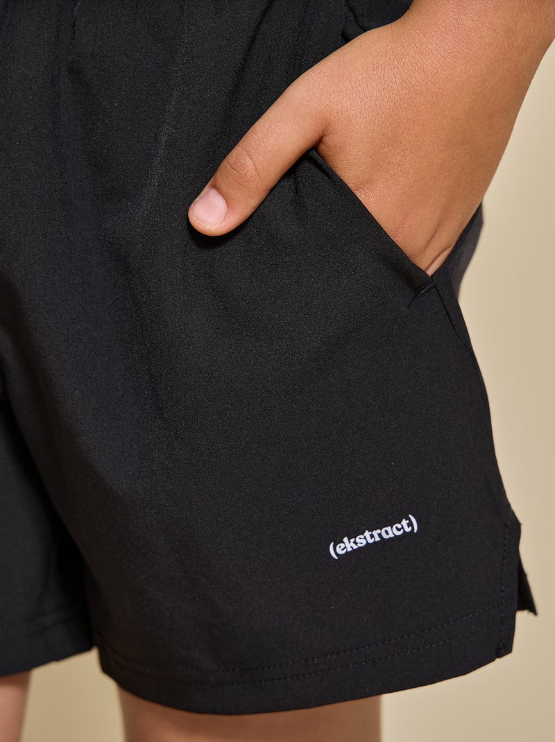 Sportshort met ritszak achterop - (ekstract) Zwart - Kiabi