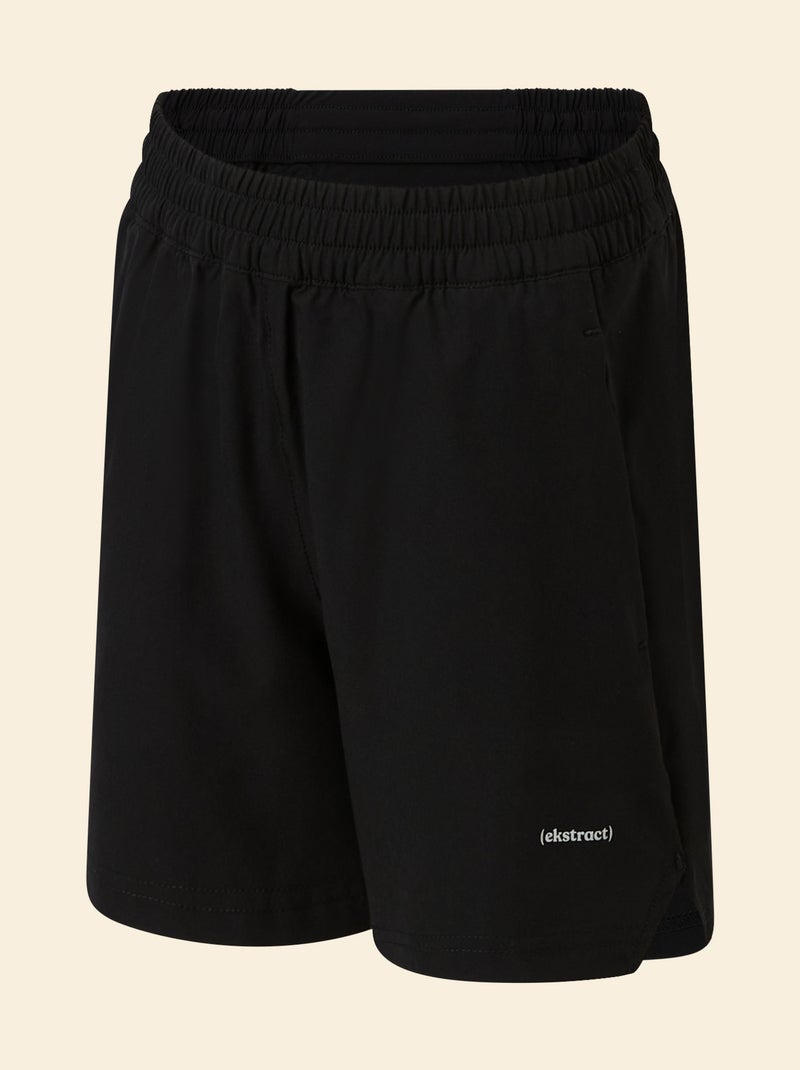Sportshort met ritszak achterop - (ekstract) Zwart - Kiabi