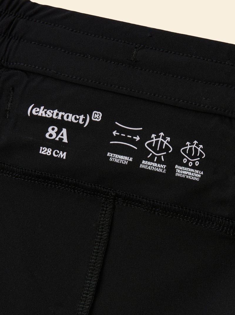 Sportshort met ritszak achterop - (ekstract) Zwart - Kiabi