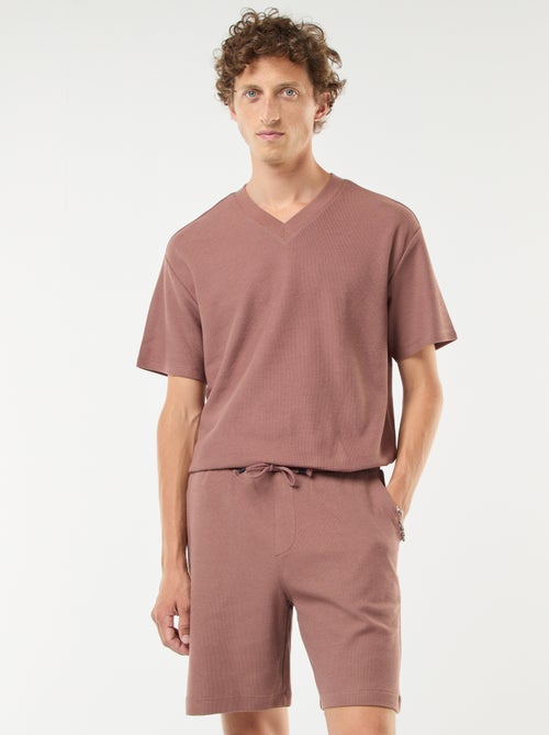 Sportshort met zakken en fantasiepatroontje - Kiabi