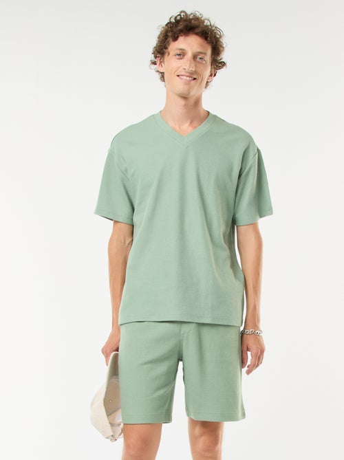 Sportshort met zakken en fantasiepatroontje - Kiabi