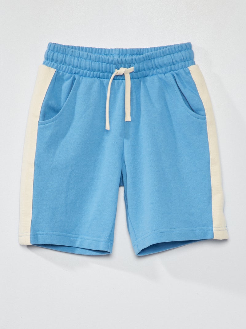 Sportshort met zijstrepen BLAUW - Kiabi