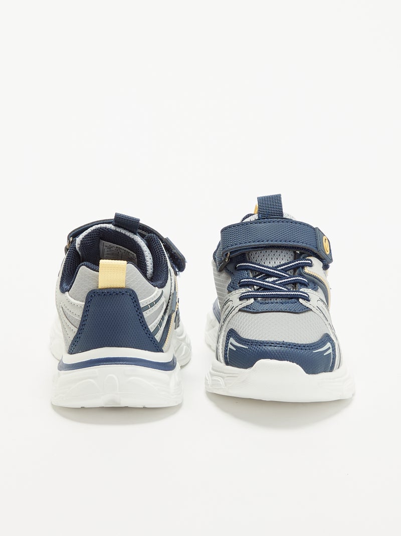 Sportsneakers met klittenbandsluiting en elastische veters Blauw - Kiabi