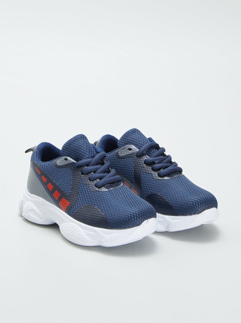 Sportsneakers van mesh BLAUW - Kiabi