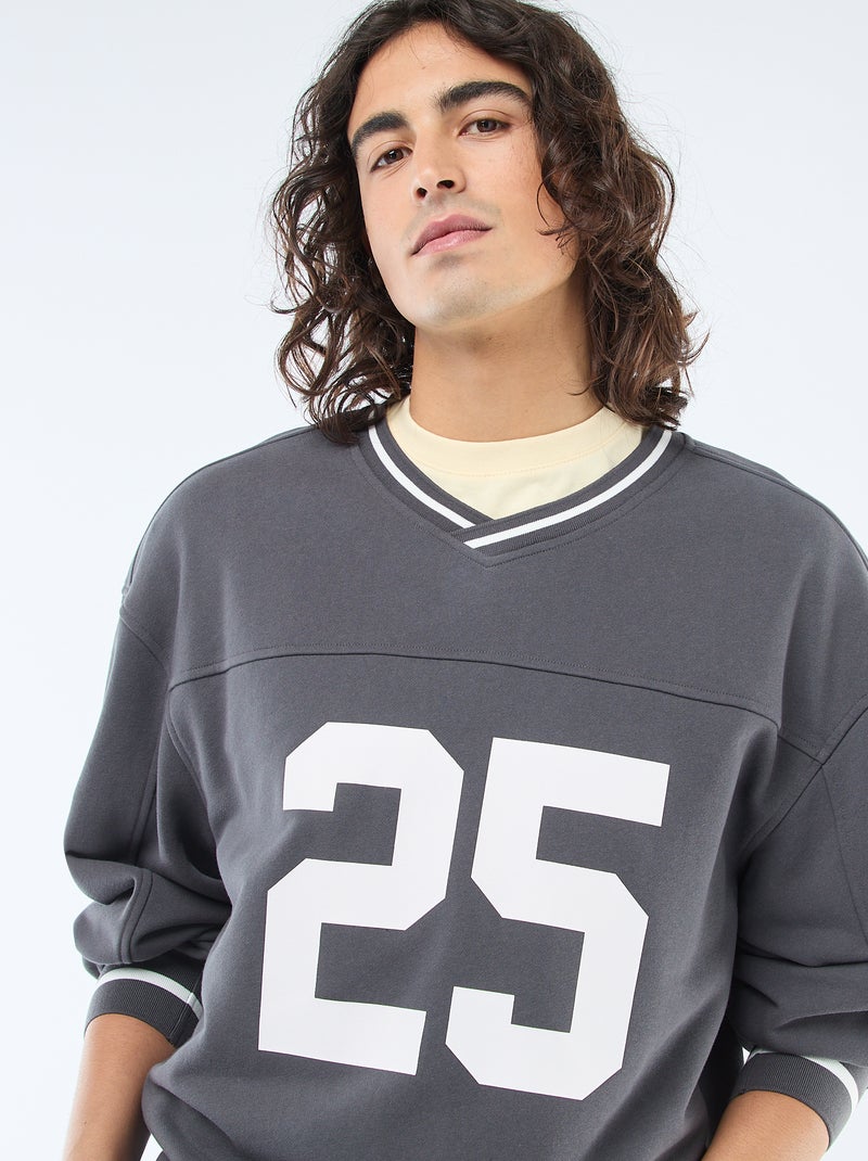 Sportswear sweater van french terry Grijs - Kiabi