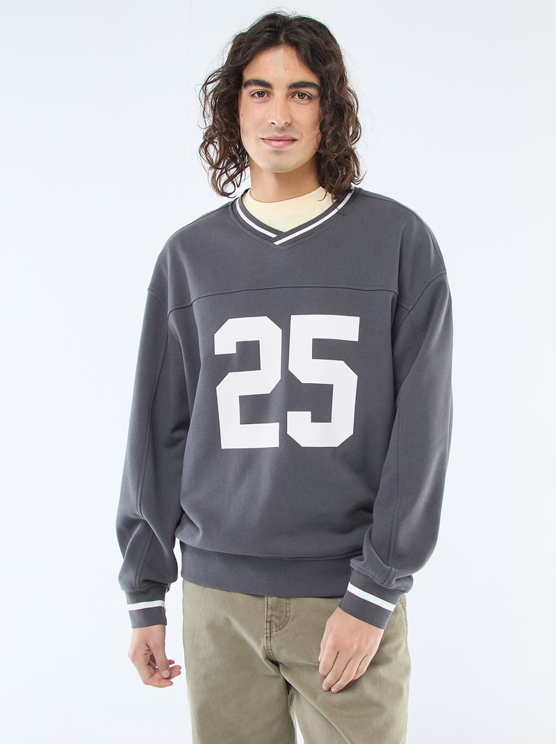 Sportswear sweater van french terry Grijs - Kiabi