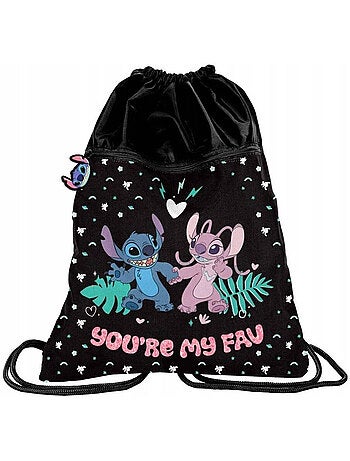 Sporttas met koorden 'Lilo & Stitch' – Vak met ritssluiting – L 45x34 cm