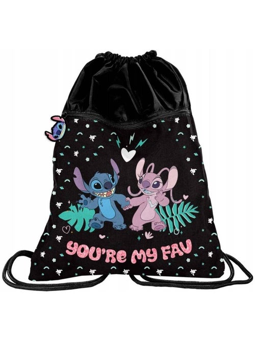 Sporttas met koorden 'Lilo & Stitch' – Vak met ritssluiting – L 45x34 cm - Kiabi
