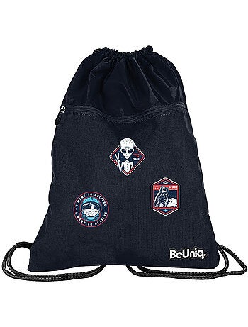 Sporttas met rug BeUniq UFO met koorden met vak met ritssluiting 45 x 34 cm