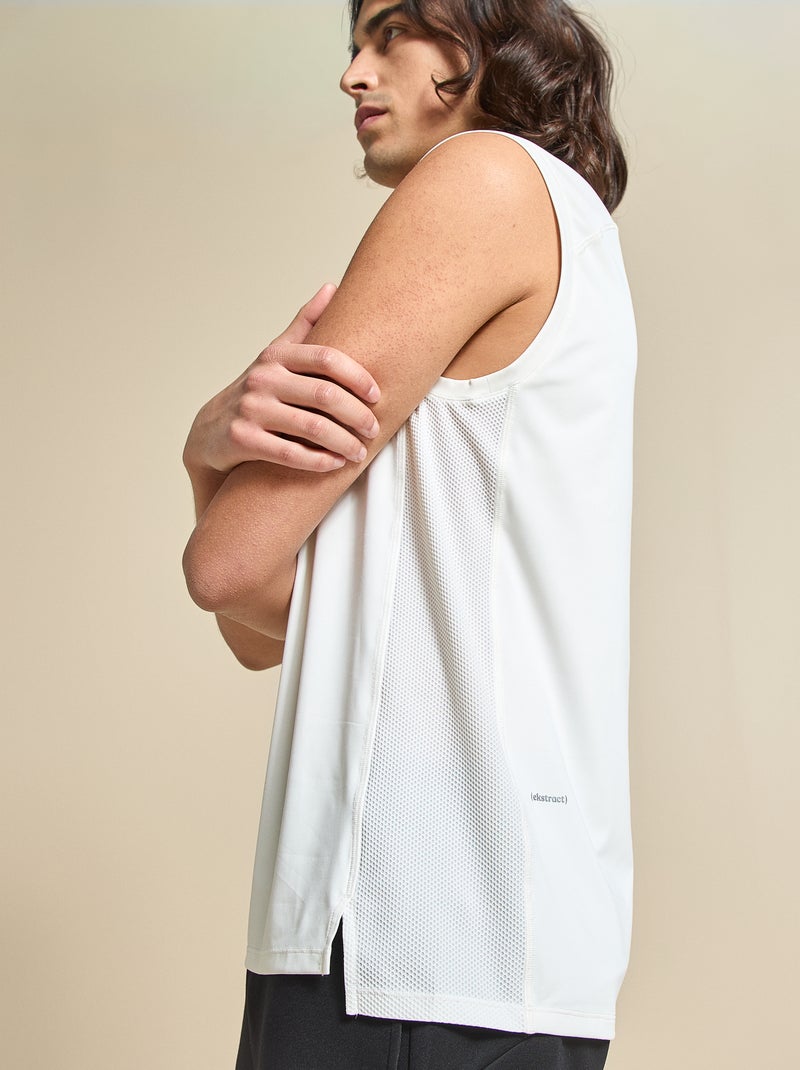 Sporttop met mesh aan de zijkanten - (ekstract) Wit - Kiabi