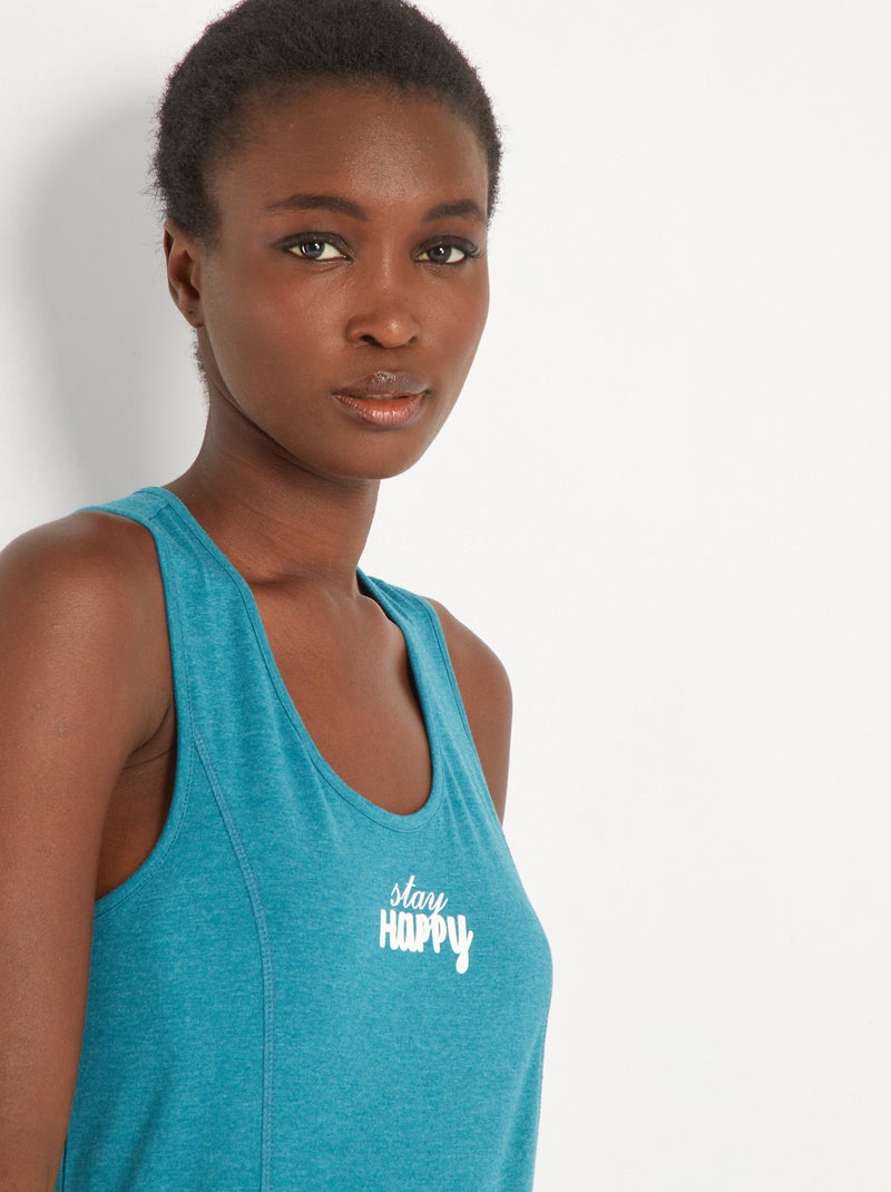 Sporttop van jersey blauw - Kiabi