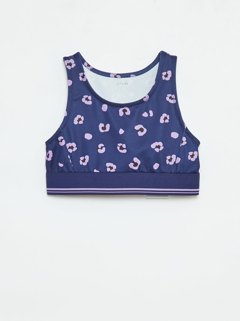 Sporttop van stretchstof Blauw - Kiabi