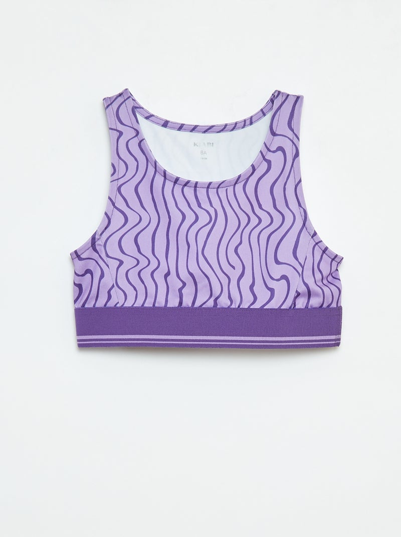 Sporttop van stretchstof Paars - Kiabi