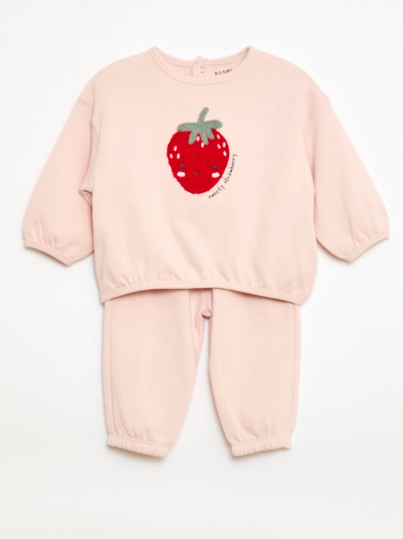 Sporttraining set met sweater en broek Rose - Kiabi