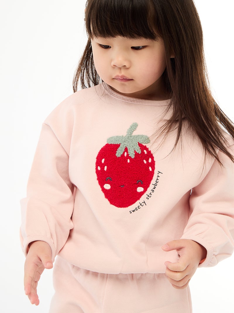 Sporttraining set met sweater en broek Rose - Kiabi