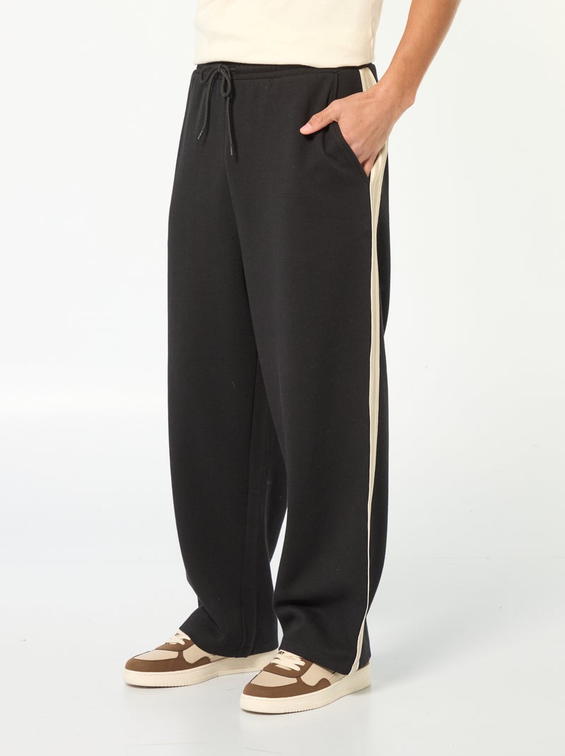 Sporttraining wide leg met fantasieband Zwart - Kiabi