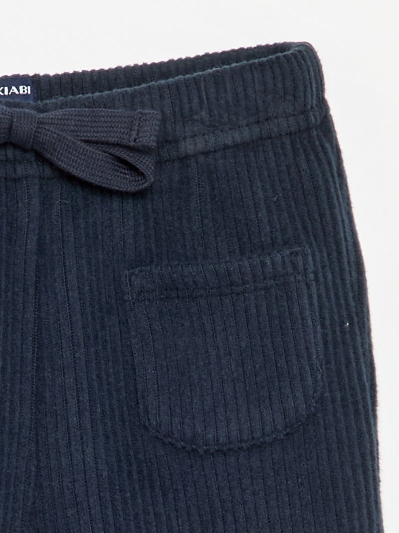 Sporttrainingbroek van geribde stof Blauw - Kiabi