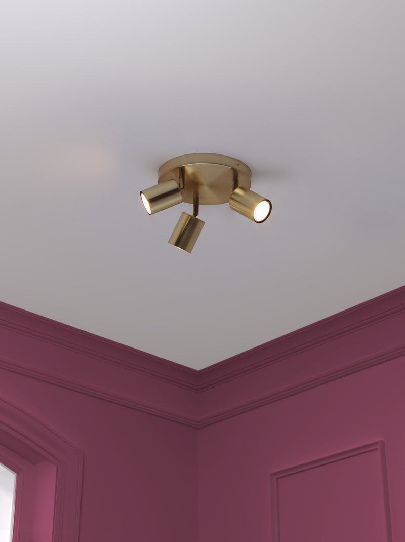Spot plafond triple orientable Doré/or - Kiabi
