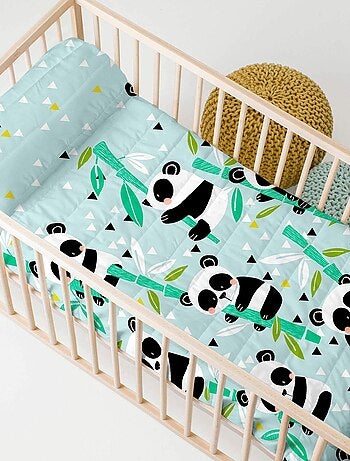 Sprei Panda garden blue "Happyfriday