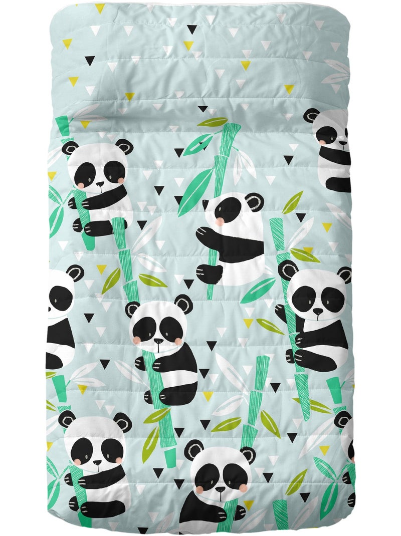 Sprei Panda garden blue "Happyfriday" Blauw - Kiabi
