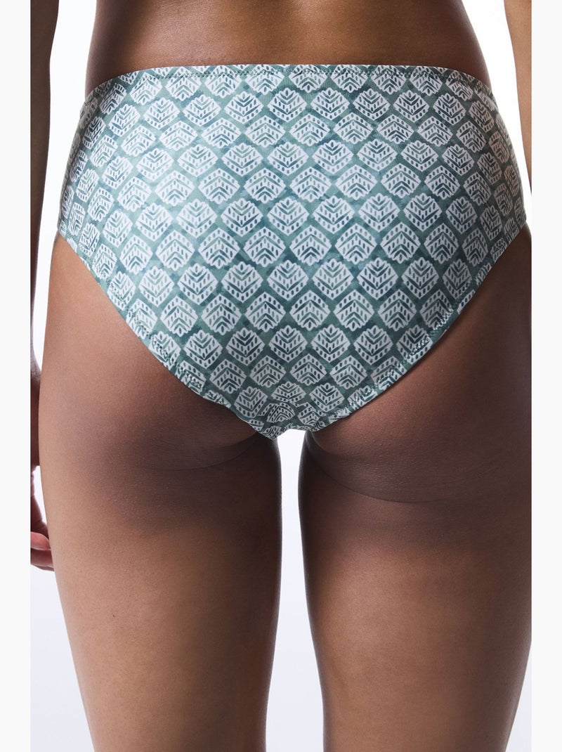 Spring bikinibroekje met hoge taille en twist penti Groen - Kiabi