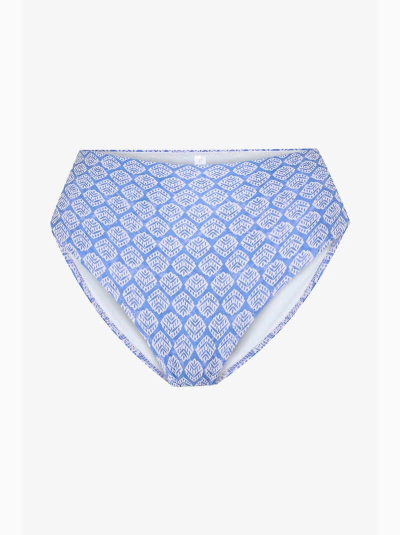 Spring bikinibroekje met hoge taille penti Blauw Wit - Kiabi