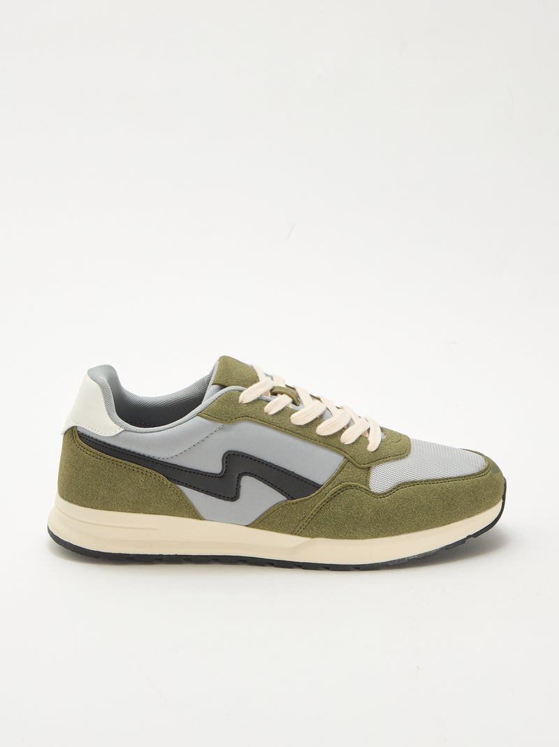 Stadssneakers Kaki - Kiabi