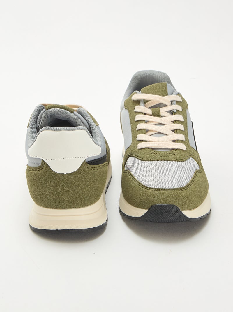 Stadssneakers Kaki - Kiabi