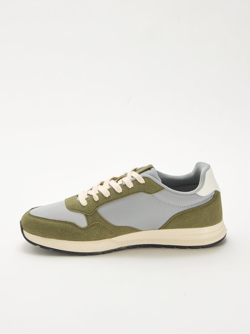 Stadssneakers Kaki - Kiabi