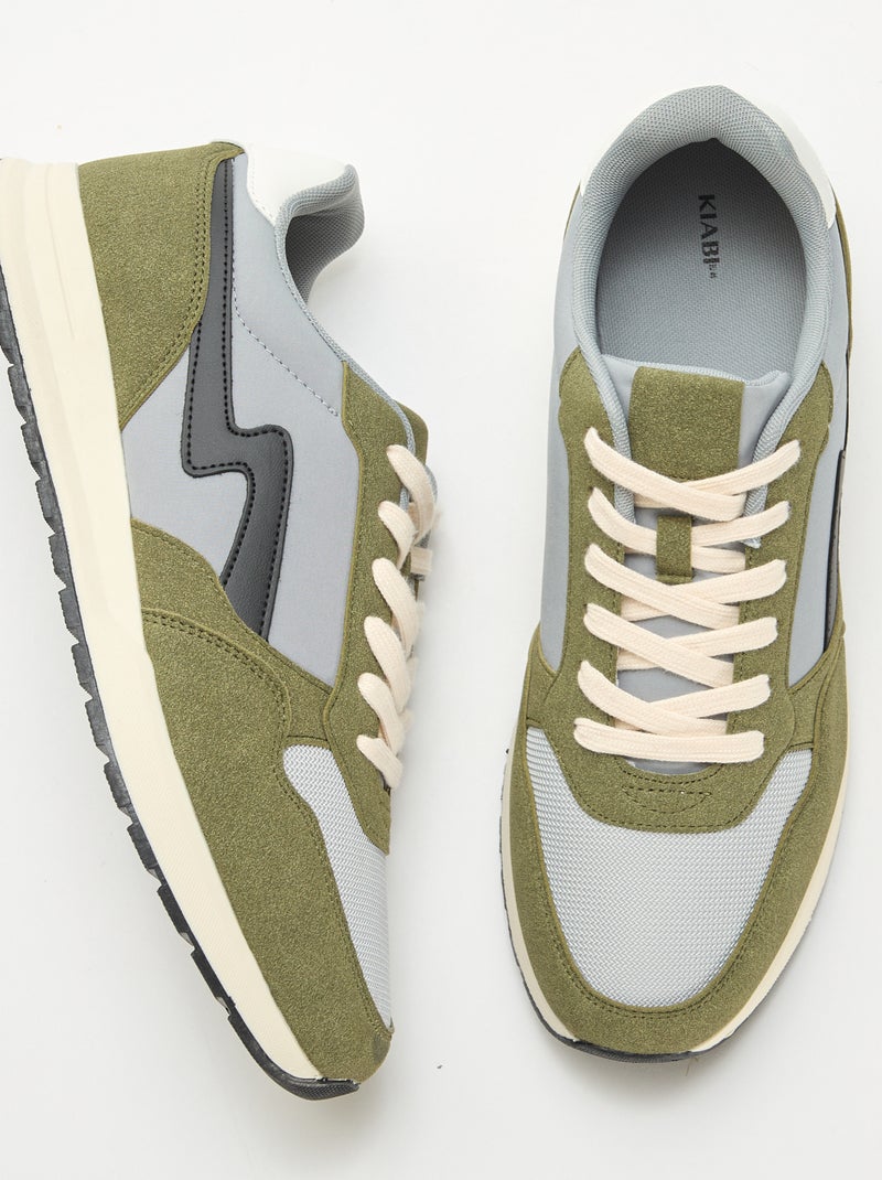 Stadssneakers Kaki - Kiabi