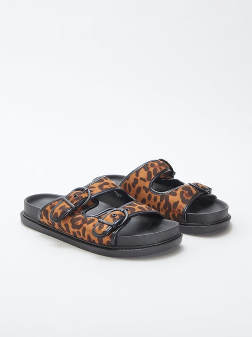 Stevige slippers met luipaardprint - Kiabi