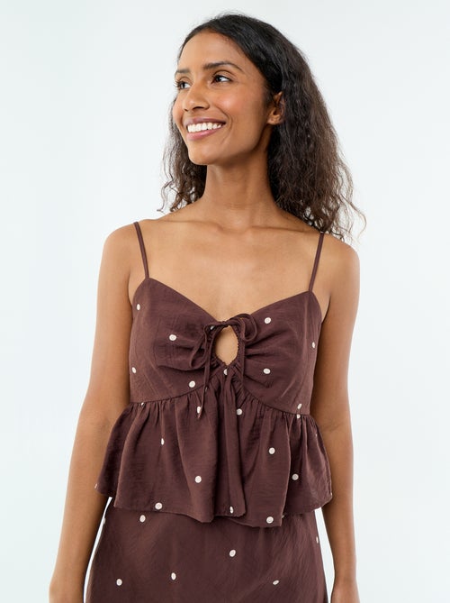 Stippeltop met fijne bandjes - Kiabi