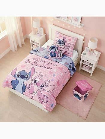 Stitch & Angel Disney Meisjeskamer Deco Set 3-delig – Dekbedovertrek 140x200 cm Katoenmix Omkeerbaar