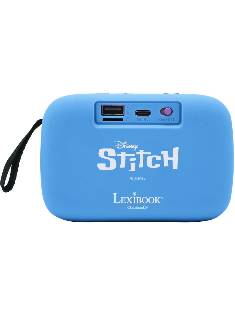 Stitch bluetooth® draagbare luidspreker met stoffen afwerking Blauw - Kiabi
