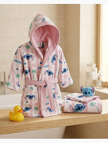 Stitch Disney Badset Kind 3-4 Jaar – Badjas met Capuchon + Handdoek 50x100 cm + Washandje | Aloha |