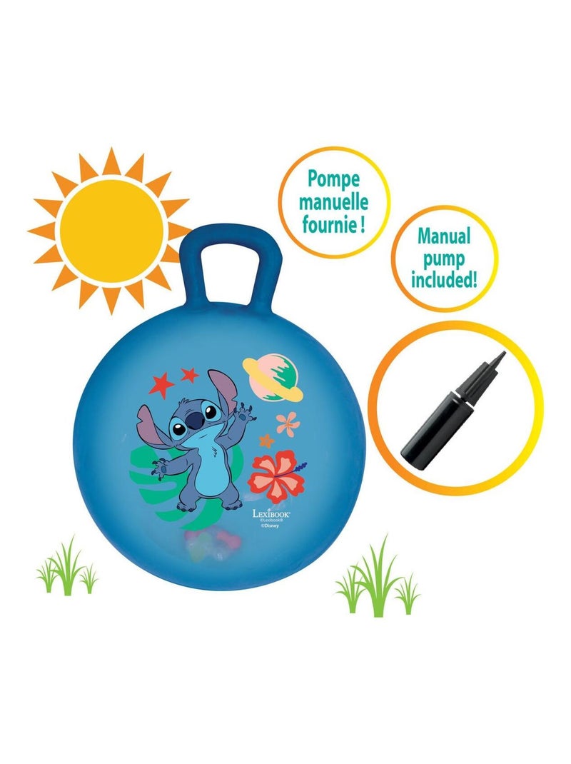 Stitch elektronische opblaasbare skippybal 18' / 45cm Blauw - Kiabi