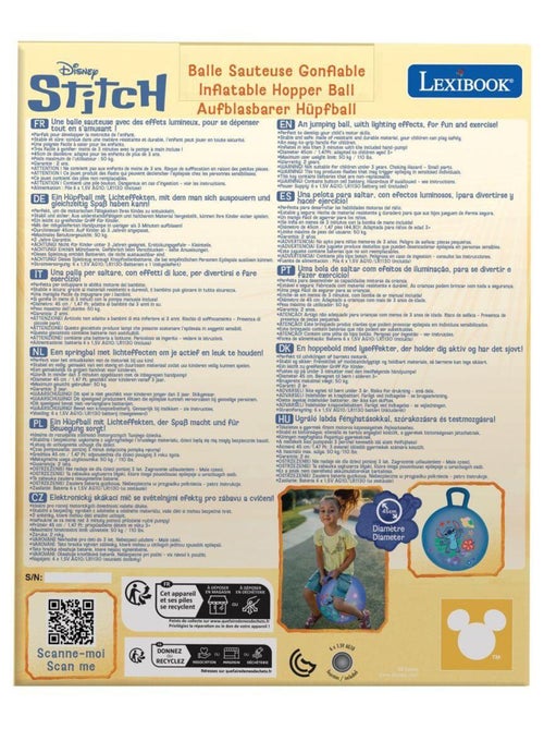 Stitch elektronische opblaasbare skippybal 18' / 45cm - Kiabi Stitch elektronische opblaasbare skippybal 18' / 45cm - Kiabi