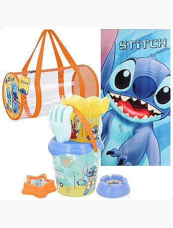 Stitch ensemble seau de plage avec serviette et sac accessoires