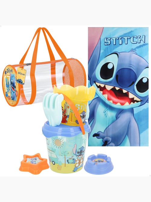 Stitch ensemble seau de plage avec serviette et sac accessoires - Kiabi